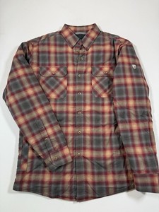Kuhl Joyrydr Shirt Jacket Mens Medium Red Plaid Flannel Fleece Lined Outdoors