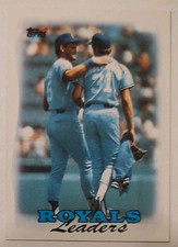 1988 George Brett & Bret Saberhagen Royals Leaders Topps # 141
