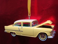 CLASSIC 1955 55 CHEVROLET BEL AIR HARVEST GOLD CHRISTMAS ORNAMENT