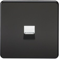 Image of Knightsbridge Screwless Telephone Extension Socket Matt Black - SF7400MB