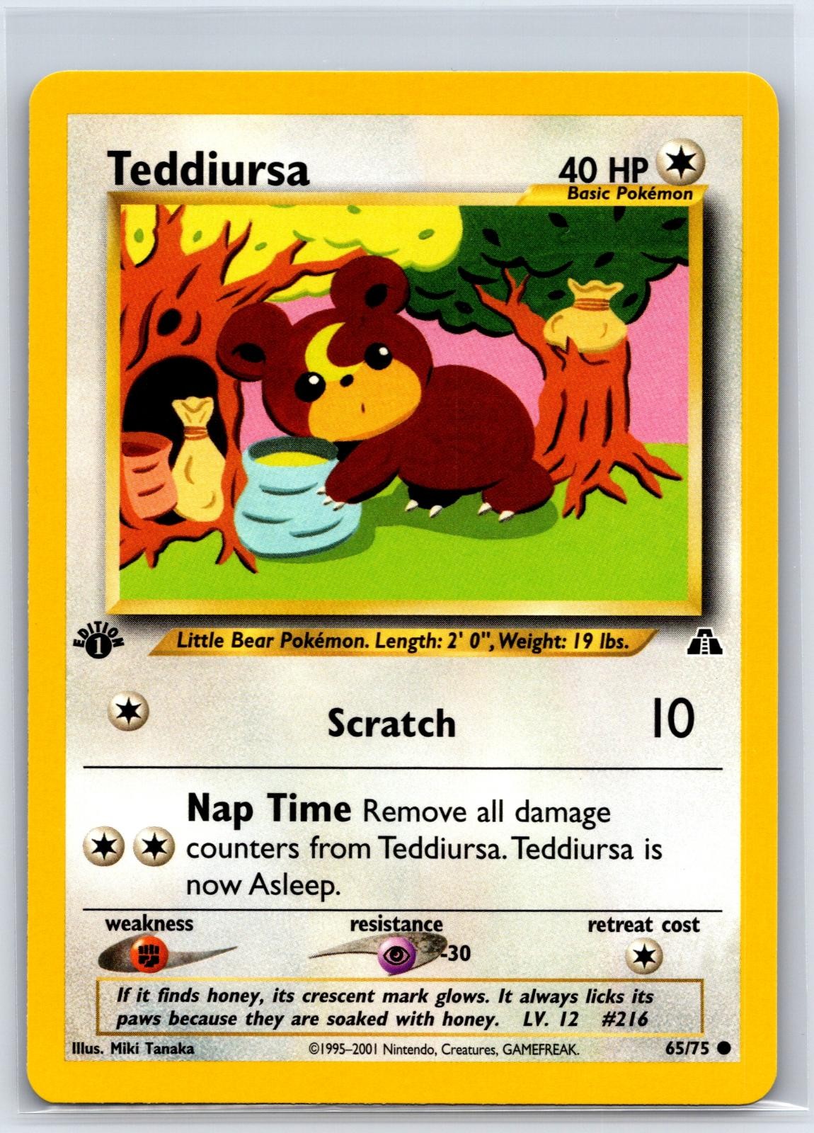 Teddiursa 65/75 Common Neo Discovery Pokemon 1st Edition NM/M