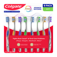 Colgate Total Advanced Whitening Toothbrush 8 Pack Soft Bristle