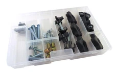 46 PCS Jig Fixture T Track Hardware Kit 1/4-20 Threads Knobs Bolts Inserts