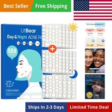 Acne Pimple Patches- Day and Night 4 Sizes 588 Dots Thin  Thick Hydrocolloid...