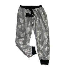 Disney Mickey Mouse Pajama Bottoms Jogger Womens Size Small Soft Fuzzy Fleece 