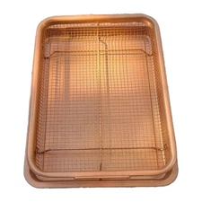 Chef Pomodoro Air Fryer Basket for Oven 12.8" x 9" 2-Piece Set Air Fryer crisper