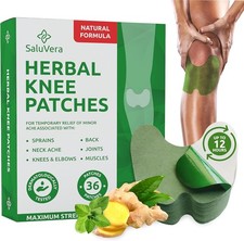 Knee Pain Relief Patches, Herbal Warming Plaster, 36 patches, Long-Lasting