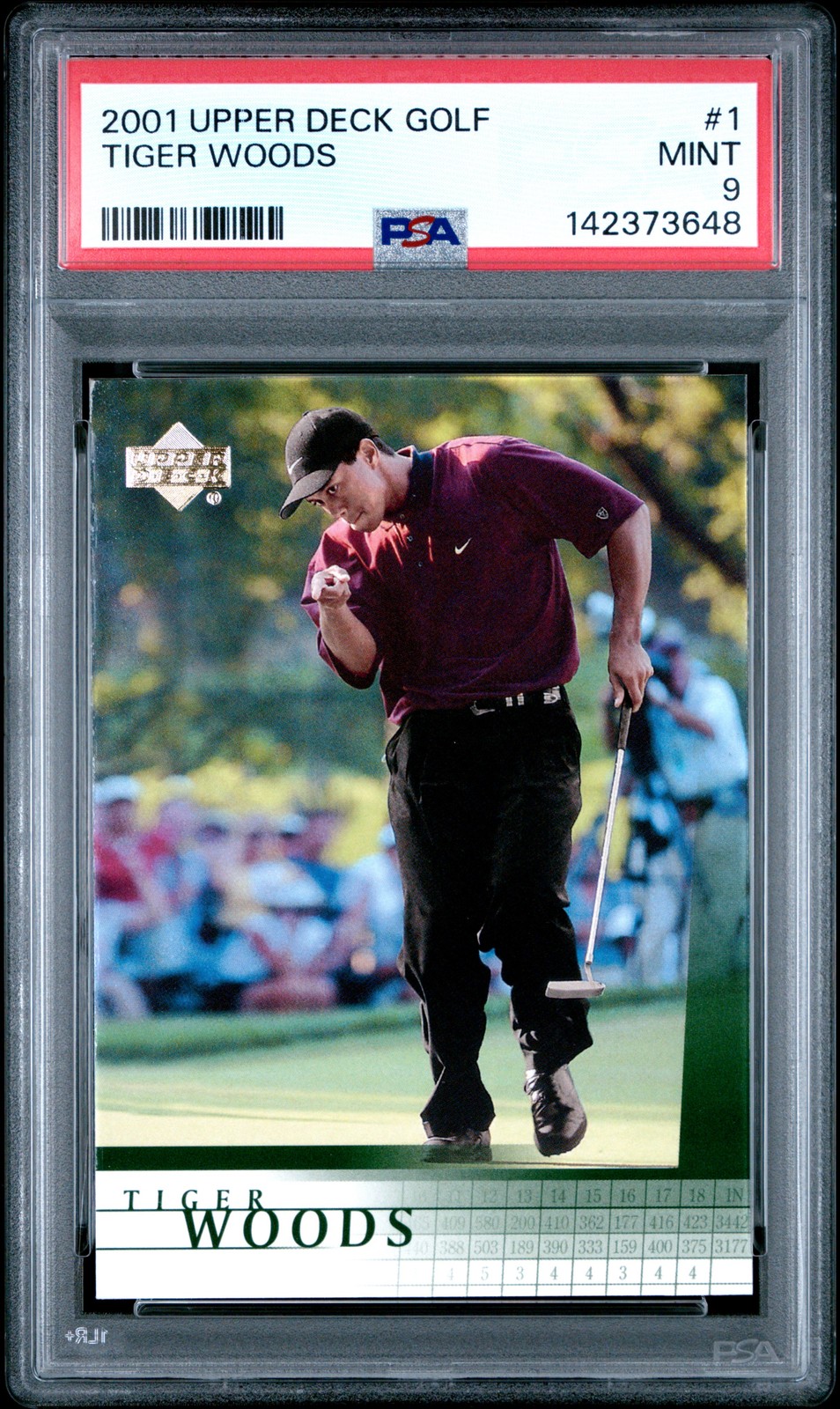 2001 Upper Deck Golf Tiger Woods 1 PSA 9
