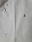 Brooks Brothers 38 X 29 cream light tan flat front pants no cuff embr golf clubs — photo 2