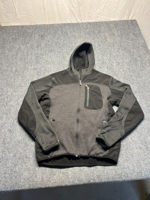 Blaklader Black Gray Knit Softshell Fleece Jacket Hooded Zip #4940 Branded L