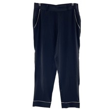 Sezane 100% Silk Lightweight Tapered Ankle Pants Contrast Edging Size 36 US 4