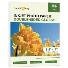 Transfer Master Double Sided Glossy Photo Paper Thin 8.5x11 Inch 37lb Paper f...
