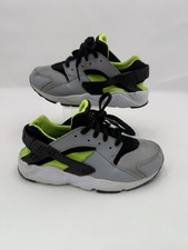 Nike Huarache Run PS Wolf Grey Electric Green 704949-015 Size 1Y