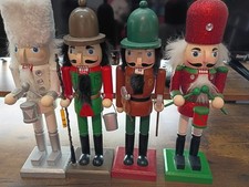 10" Wooden Nutcracker. Set Of 4 In Very Good Condition. Displayed Only.