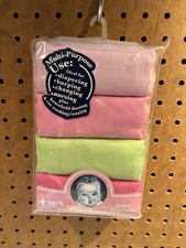 NEW Vintage Gerber Prefolded Cloth Diapers 4-Pack 100% Cotton NOS Pink Green