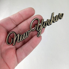 Oem Genuine Original 1970s Chrysler New Yorker Script Metal Emblem Badge 4.5 Oem Genuine Original 1970s Chrysler New Yorker Script Metal Emblem Badge 4.5