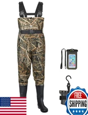 TIDEWE Bootfoot Chest Waders Size 10 Camo 2-Ply Nylon/PVC Waterproof Fishing