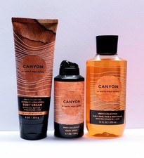 Bath  Body Works Men's Collection CANYON Body Spray, Body Cream and Body Wash