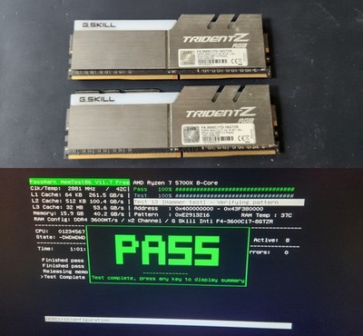 G.Skill Trident Z RGB 16GB (2x8) 3600MHz CL17 F4-3600C17D-16GTZR Tested, Matched