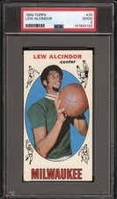 vintage PSA 2 - TOPPS 1969 LEW ALCINDOR ROOKIE RC CARD #25 - BUCKS / LA LAKERS