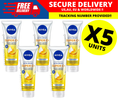 NIVEA Super C+ Extra Bright Body Serum SPF50+++   Vitamin C Sunscreen Lotion X 5