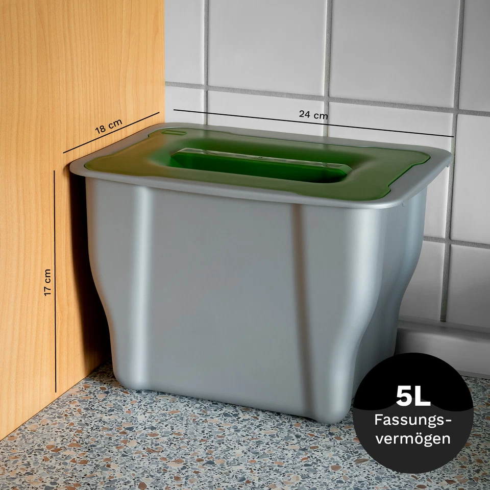 Bio Multifunktionsbehälter, 5l, Abfalleimer Mülleimer Tischabfall Kitchen Box - Bild 3 von 4