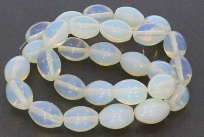 0.38 lfm (43,03   */ 1 lfm) Opal glas Edelstein Strang Form Schmuckherstellung 1