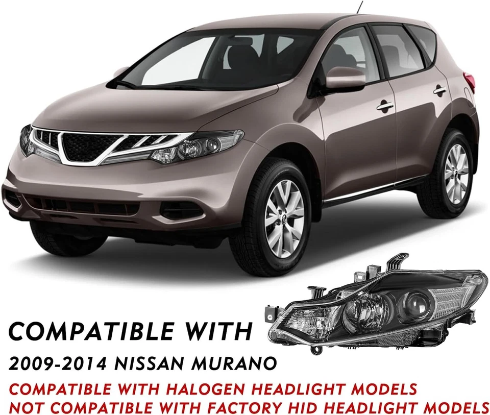 Faros proyectores negros/ámbar estilo OE para Nissan Murano 2009-2014 Foto 3 de 4