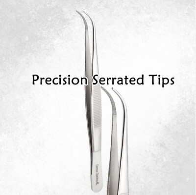 Medical Tisssue Grasping Forceps Lab & Biology Students 5.5'' Curved Point Tips