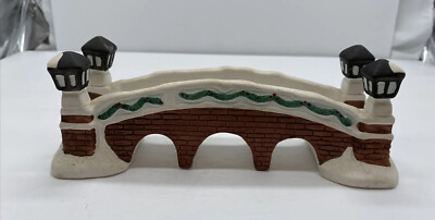 Dickens Collectables Brick Bridge Christmas Hand-Painted Porcelain #244-1822