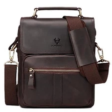  Leather Sling Shoulder Crossbody Bag Man Purse Messenger Bags for Darkcoffee