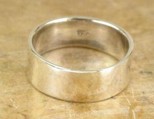 THICK .925 STERLING SILVER 8MM WIDE FLAT BAND RING size 8 style r0537