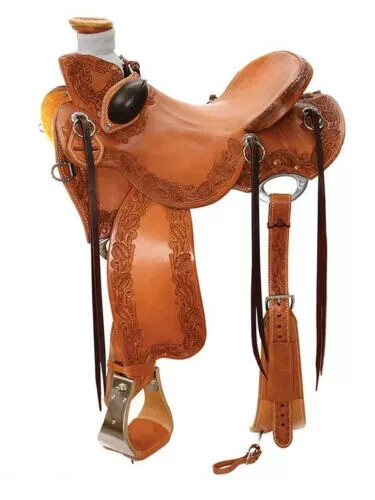 Selle Western Wade Ridex 15 Pouces Cuir - Set Complet Avec Tack - Fabriqué Inde