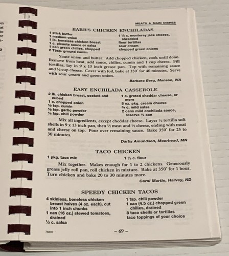Vtg Cystic Fibrosis Association Of North Dakota Cook’s Book Cookbook Bismarck ND - Imagen 17 de 24
