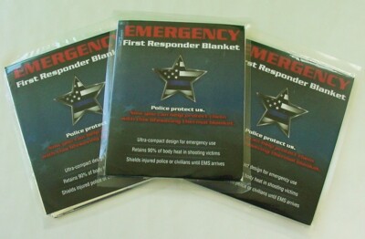(3) NEW EMERGENCY FIRST RESPONDER BLANKETS, ULTRA COMPACT FOR EMERGENCY USE