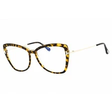 Tom Ford Women's Eyeglasses Havana/Other Acetate Cat Eye Full Rim FT5882-B 056