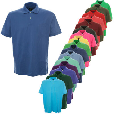 Kitaro Polo Poloshirt Shirt Herren Kurzarm Baumwolle  Piqué Plusgröße S bis 10XL