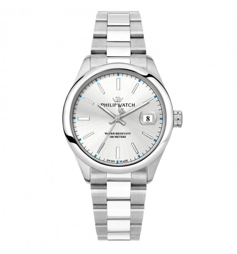 Orologio Philip Watch Caribe r8253597096 uomo Silver 39 mm Swiss Made WR 100m