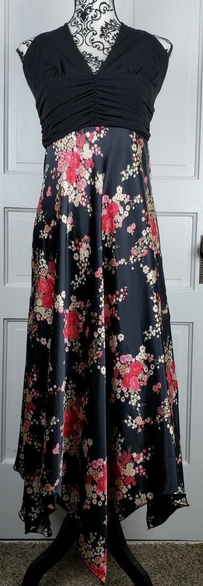 La Belle Womens Juniors Floral Halter Maxi Dress Size Black Prom - Main Image