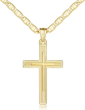 Cross Necklace Gold Cross Necklaces for Women 14K Gold Necklace for Women Double