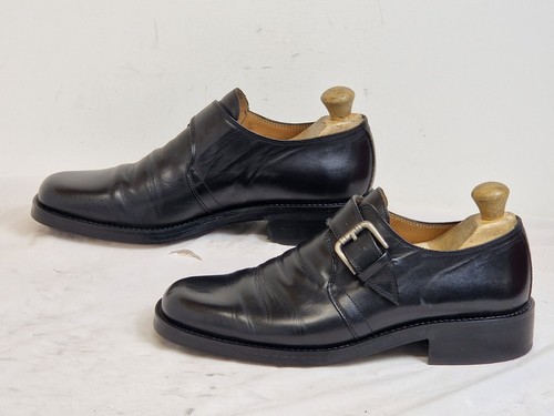 Firenze Italy men Buckles shoes all Leather Black UK 8 EU 42 - Picture 3 of 9