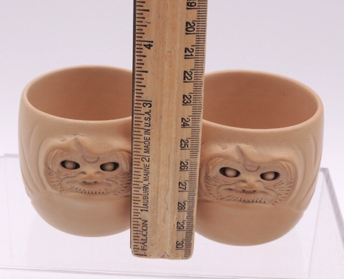 Japanische Teetassen Set: 2 Googly Eyes (Akita-yaki Michisayu Daruma Karakuri Yunomi?) - Bild 15 von 16