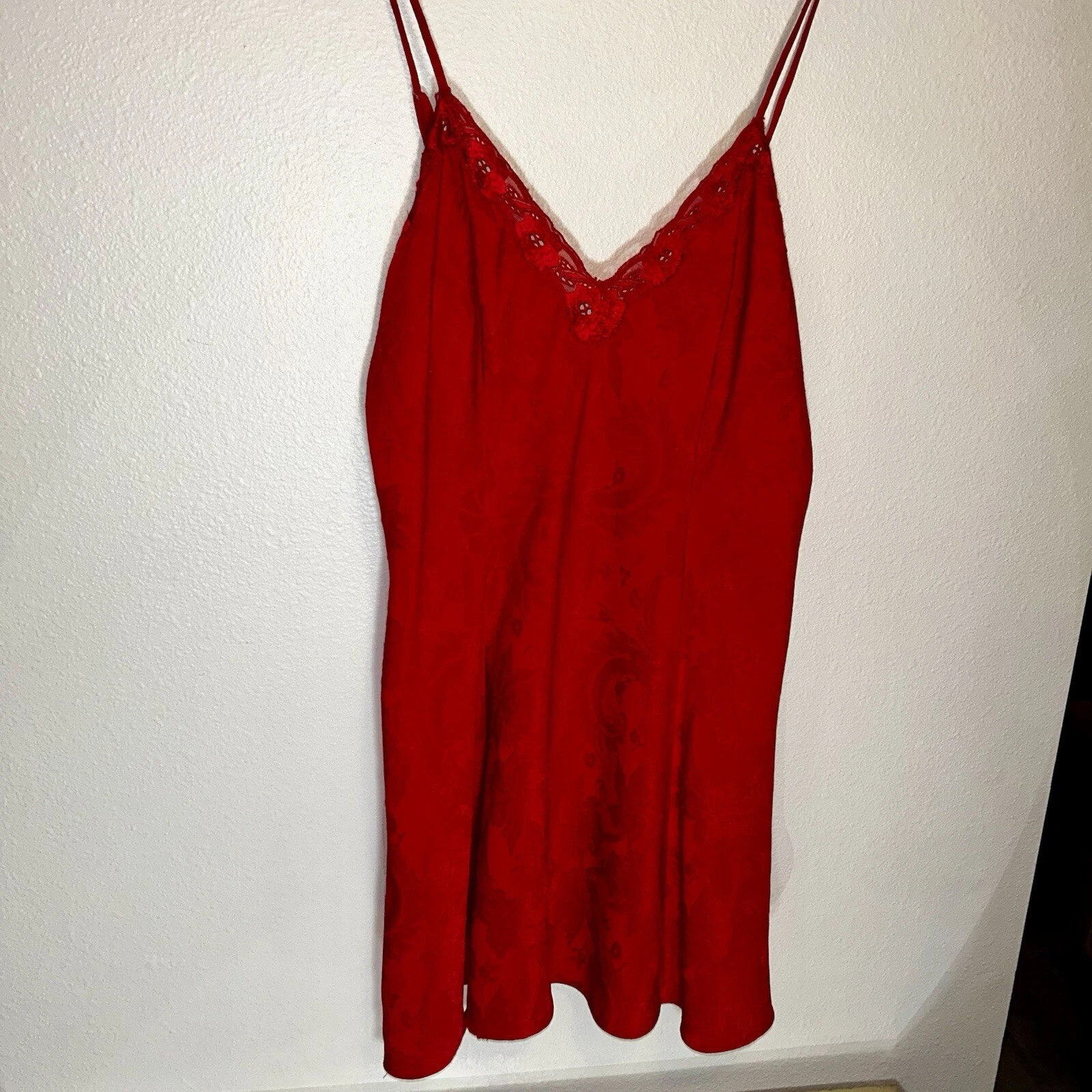 UNDERCOVER Pigiama abito slip rosso vintage etichetta oro Victorias Secret VS taglia S small