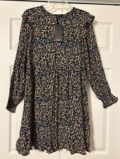 NWT SCOTCH & SODA Sz XS Multi-Color Print Ruffle Dress NEW $188