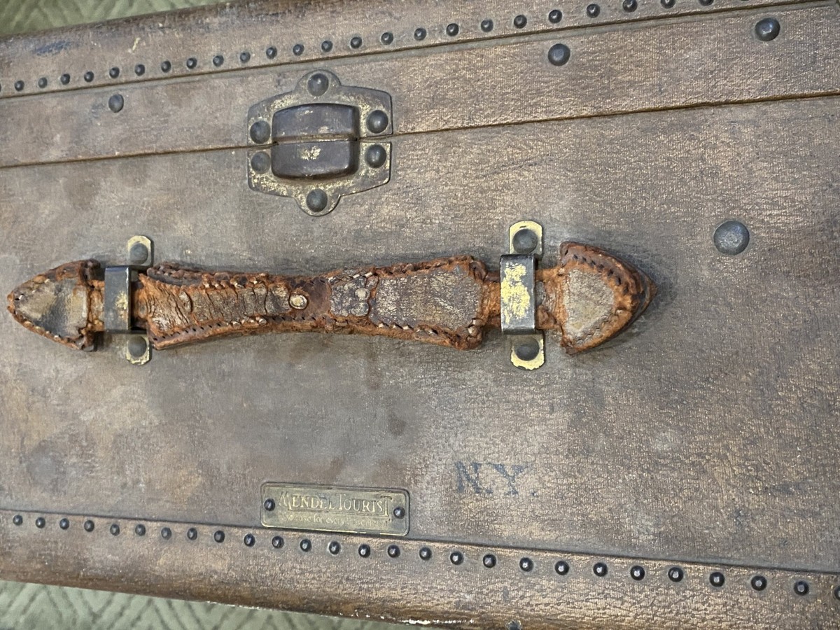 Vintage Mendel Tourist Antique Steamer Travel Trunk, Shipping