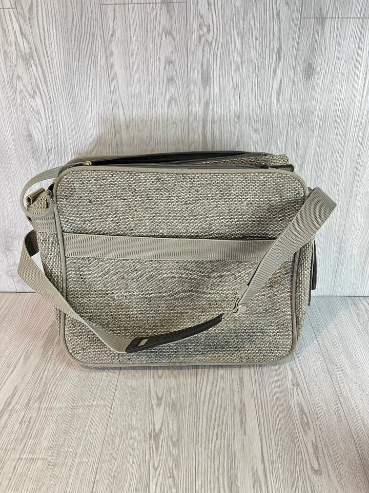 Maletín para portátil Samsonite colección vintage espiga gris claro tweed Foto 3 de 4