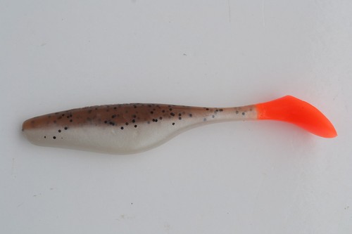 Leurre Jenzi River Shad – Paillettes Orange, Pour Basse, Perche, Sandre, Neuf, Appât En Caoutchouc