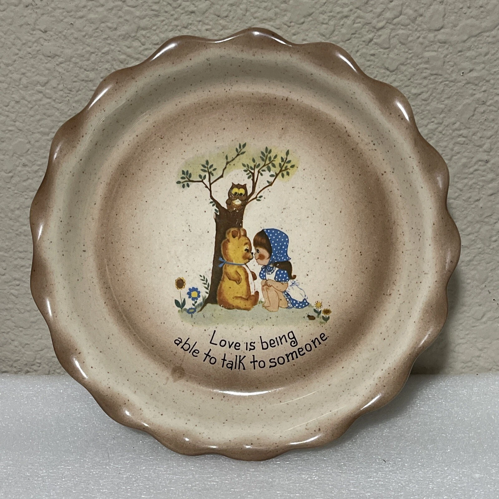 Vintage Ceramic Fluted Edge Child’s Pie Quiche Dish - 9”