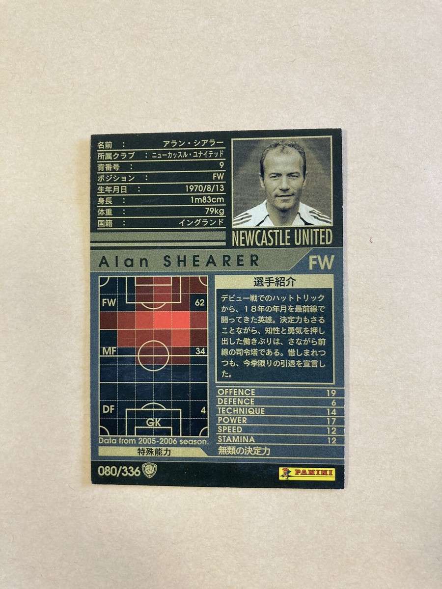 Alan SHEARER #080 2005-2006 05-06 Panini WCCF Soccer Card SEGA | eBay