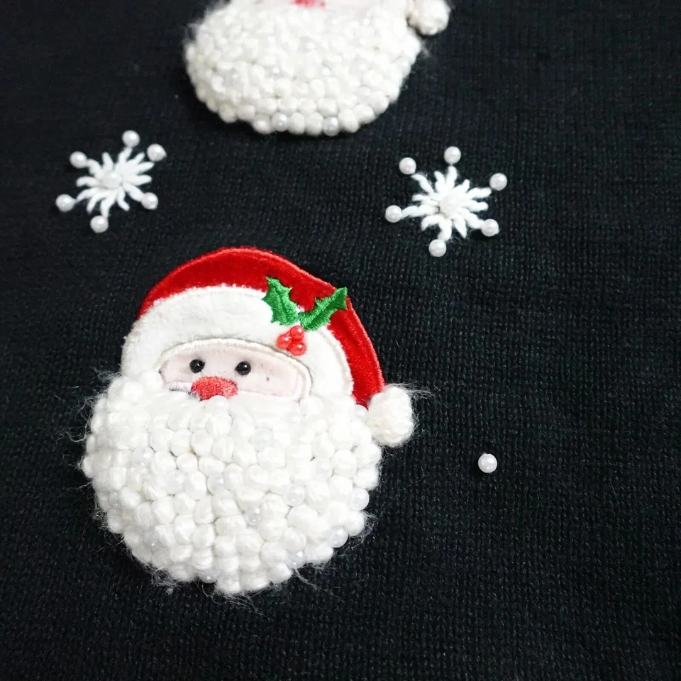 Mandal Bay圣诞丑陋毛衣女式XL黑色3/4袖旅行 — 第 2/4 张图片